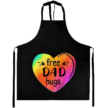 Discover LGBTQIA LGBT Free Dad Hugs Rainbow Heart Gay Pride Aprons