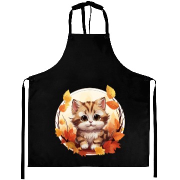 Discover Autumn Cat in Sunset: Sweet Serenity Aprons