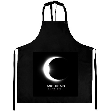 Discover Michigan Eclipse 2024 Souvenir Cool Memento April Aprons