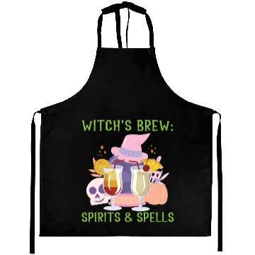 Discover Witch's Brew: Spirits & Spells Bartender Halloween Aprons