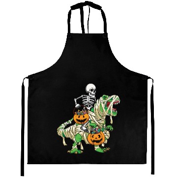 Discover Skeleton Dinosaur Pumpkin Lazy Creepy Halloween Aprons