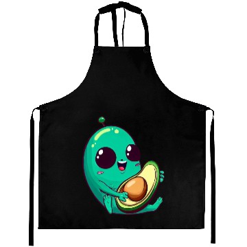 Discover Cute Alien Avocado: Guitarist Extraterrestrial Aprons