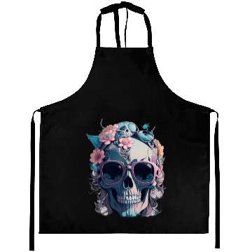 Discover Skull And Flowers Aprons