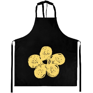 Discover Yellow Chalkboard Flower Doodle Aprons
