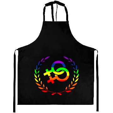 Discover Rainbow lesbians pride logo laurel wreath Aprons
