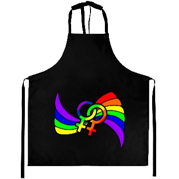Discover Gender lesbians logo in rainbow colors Aprons