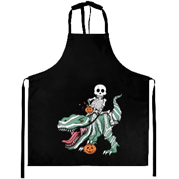 Discover Skeleton Dinosaur Funny Lazy Creepy Halloween Aprons