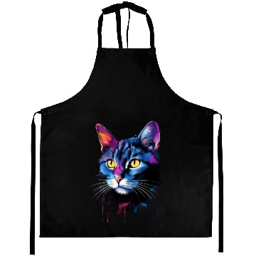 Discover Colorful Cute Shorthair Domestic Cat Aprons