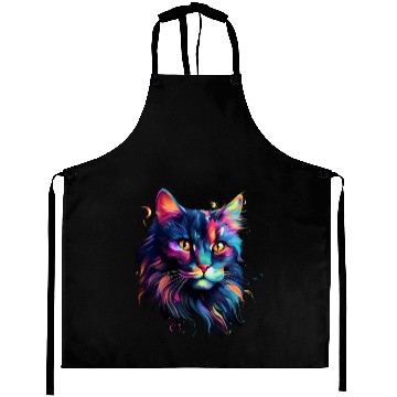 Discover Cat Face MaineCoon Cat In Color Aprons