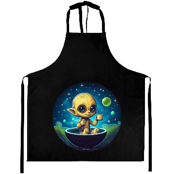 Discover Coffee-loving Alien: Midnight Snack Aprons