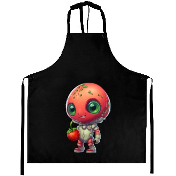Discover Red Alien Strawberry: Cute Fusion Aprons