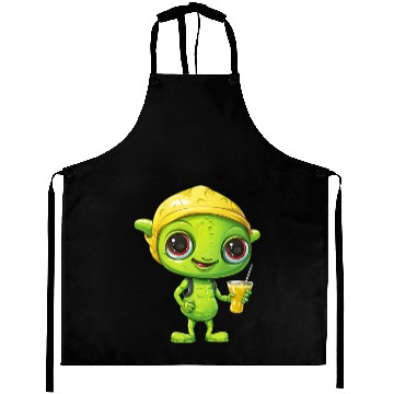 Discover Refreshing Alien Lemonade: Green & Yellow Blend Aprons