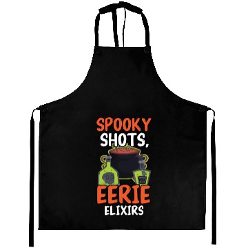 Discover Spooky Shots Eerie Elixirs Bartender Halloween Aprons