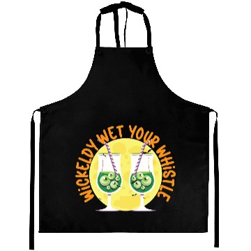 Discover Wickedly Wet Your Whistle Bartender Halloween Aprons