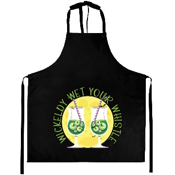 Discover Wickedly Wet Your Whistle Bartender Halloween Aprons