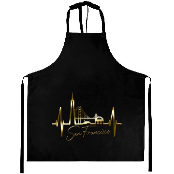 Discover San Francisco Skyline Heartbeat California Lover Aprons