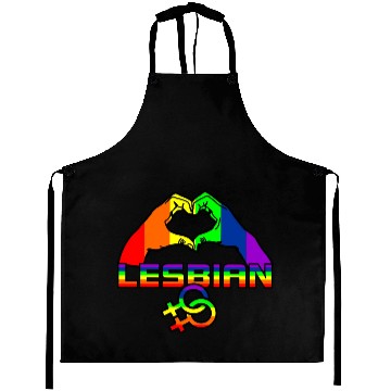 Discover Hands with heart in rainbow colors lesbian pride l Aprons