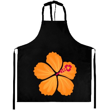 Discover Orange Hand Drawn Hibiscus Flower Aprons
