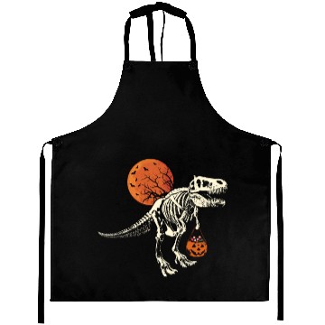 Discover Dinosaur Skeleton Pumpkin Lazy Creepy Halloween Aprons