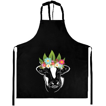 Discover Flowers Cow Cows Farmer Aprons
