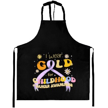 Discover I Wear Gold For Childhood Cancer Awareness Aprons