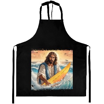 Discover Surfing Jesus Aprons