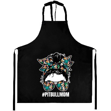 Discover Pitbull Mom Funny Dog Pets Lover Design Aprons