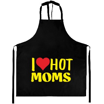Discover I Love Hot Moms Yellow Aprons