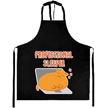 Discover Professional Sleeper Lazy orange cat Aprons