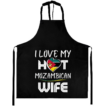 Discover Funny I Love My Hot Mozambican Wife Husband Aprons