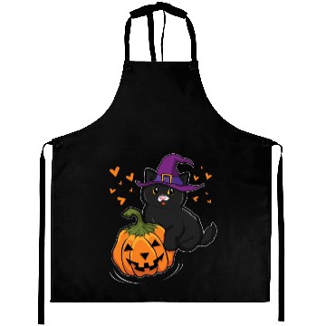 Discover Witch Cat In Pumpkin Cool Creepy Halloween Aprons