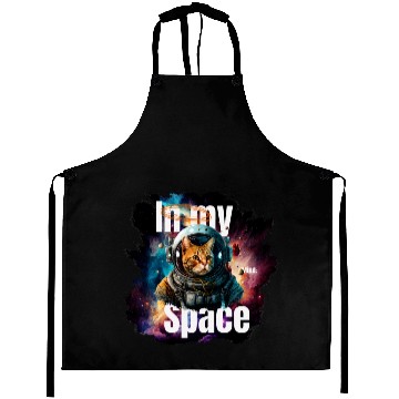 Discover In my Mind Space Cat Astronaut Design Pets Lover Aprons