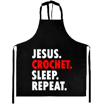 Discover Jesus Crochet Sleep Repeat Novelty Hobby Aprons