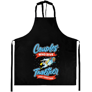 Discover Diving Diver Couple Aprons