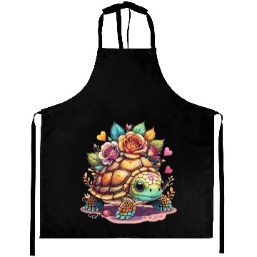 Discover Sweet Turtle among the roses Aprons