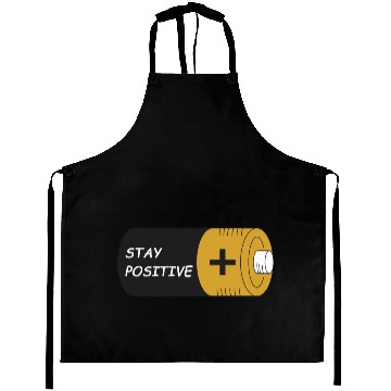 Discover Stay Positive Battery Cell Motivation Sticker Aprons