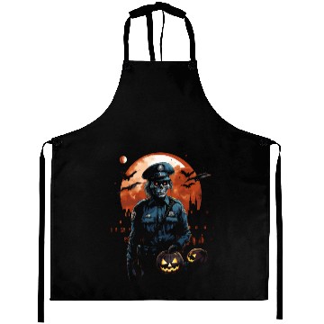 Discover Creepy Zombie Cop Undead Police Halloween Officer Aprons