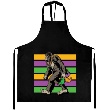 Discover Bigfoot Mardi Gras Aprons