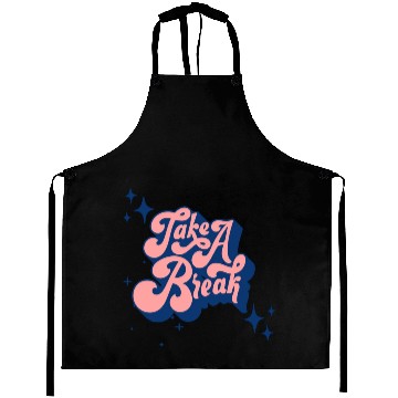 Discover Pink Blue Typography Aprons