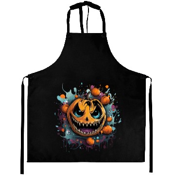 Discover Bad Pumpkin Creppy Halloween Aprons