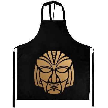 Discover Aztec & Mayan Mask Logo: Minimalist Design Aprons