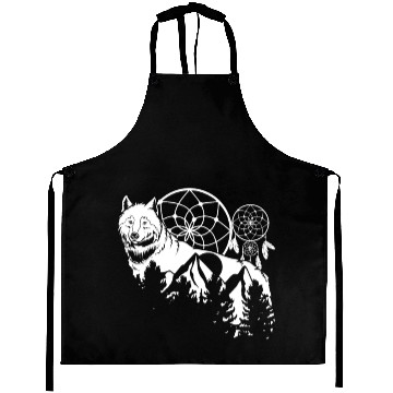 Discover Wolf Dream Catcher Aprons