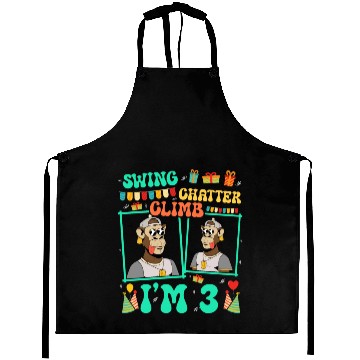 Discover Swing Chatter Climb I'm 3 Monkey Lover Kid 3rd Aprons