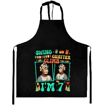 Discover Swing Chatter Climb I'm 7 Monkey Lover Kid 7th Aprons