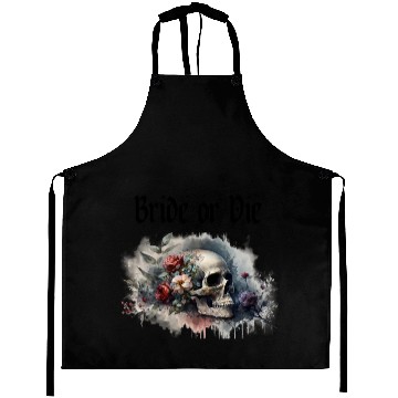 Discover Dark Moody Gothic Bride or Die Bridal Shower Theme Aprons