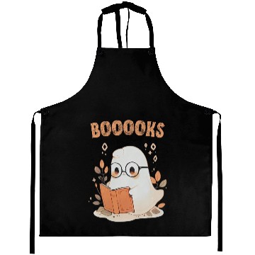 Discover Funny Halloween Ghost Book Reading School Teacher Aprons