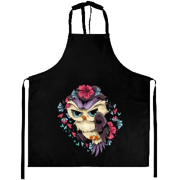 Discover Wise bird gift flowers blossoms sweet owl Aprons