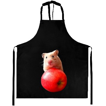 Discover Cute syrian hamster with red apple Aprons