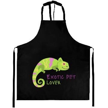 Discover Green Chameleon Lizard Exotic Pet Lover Aprons