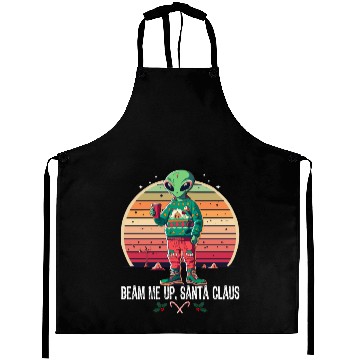 Discover Beam Me Up Santa Claus Alien Christmas Ufo Coffee Aprons